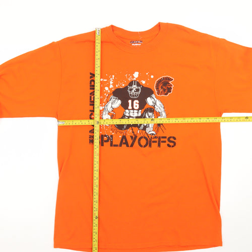Gildan Men’s Orange Long Sleeve McHenry Playoffs Graphic T-Shirt L