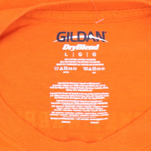 Gildan Men’s Orange Long Sleeve McHenry Playoffs Graphic T-Shirt L