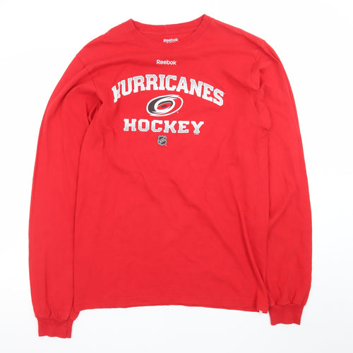 Reebok Men's Red Long Sleeve Hurricanes Hockey T-Shirt M