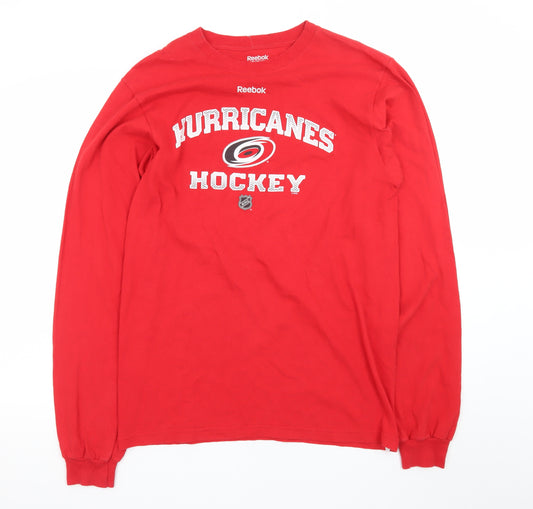 Reebok Men's Red Long Sleeve Hurricanes Hockey T-Shirt M