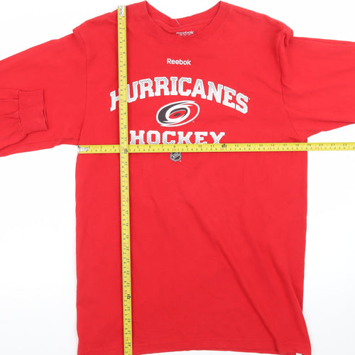 Reebok Men's Red Long Sleeve Hurricanes Hockey T-Shirt M