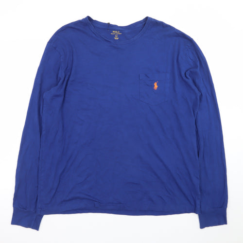 Polo Ralph Lauren Men's Blue Long Sleeve Crew Neck Cotton T-Shirt Size L