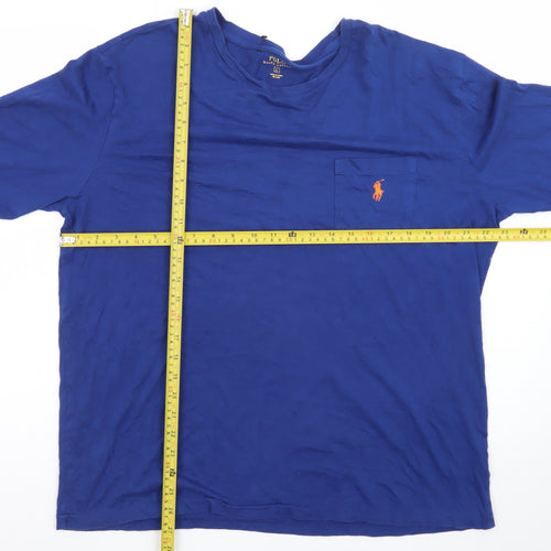 Polo Ralph Lauren Men's Blue Long Sleeve Crew Neck Cotton T-Shirt Size L