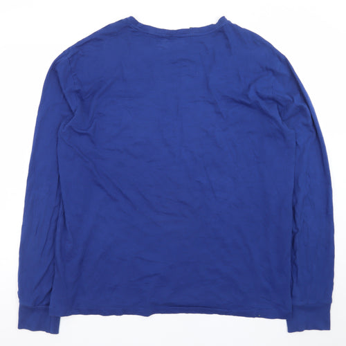 Polo Ralph Lauren Men's Blue Long Sleeve Crew Neck Cotton T-Shirt Size L