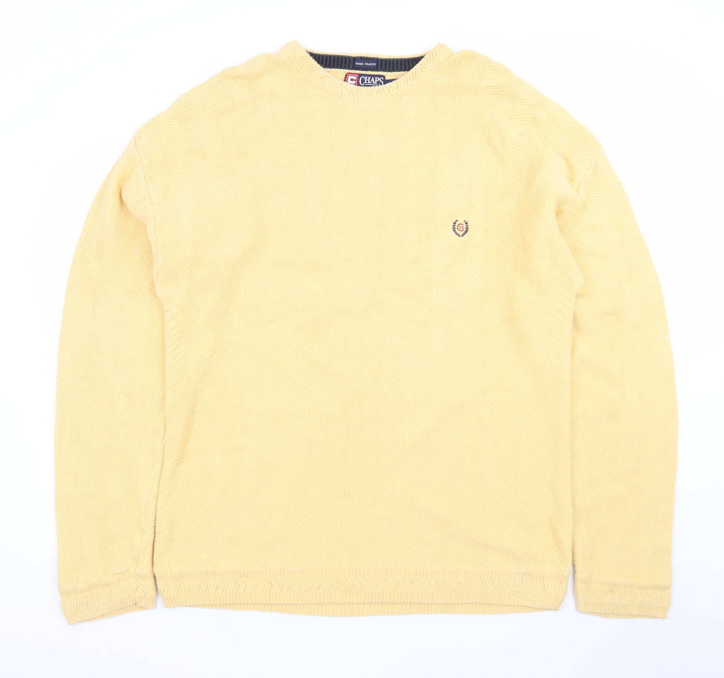 Chaps Ralph Lauren Men's Yellow XL Cotton Crew Neck Jumper
