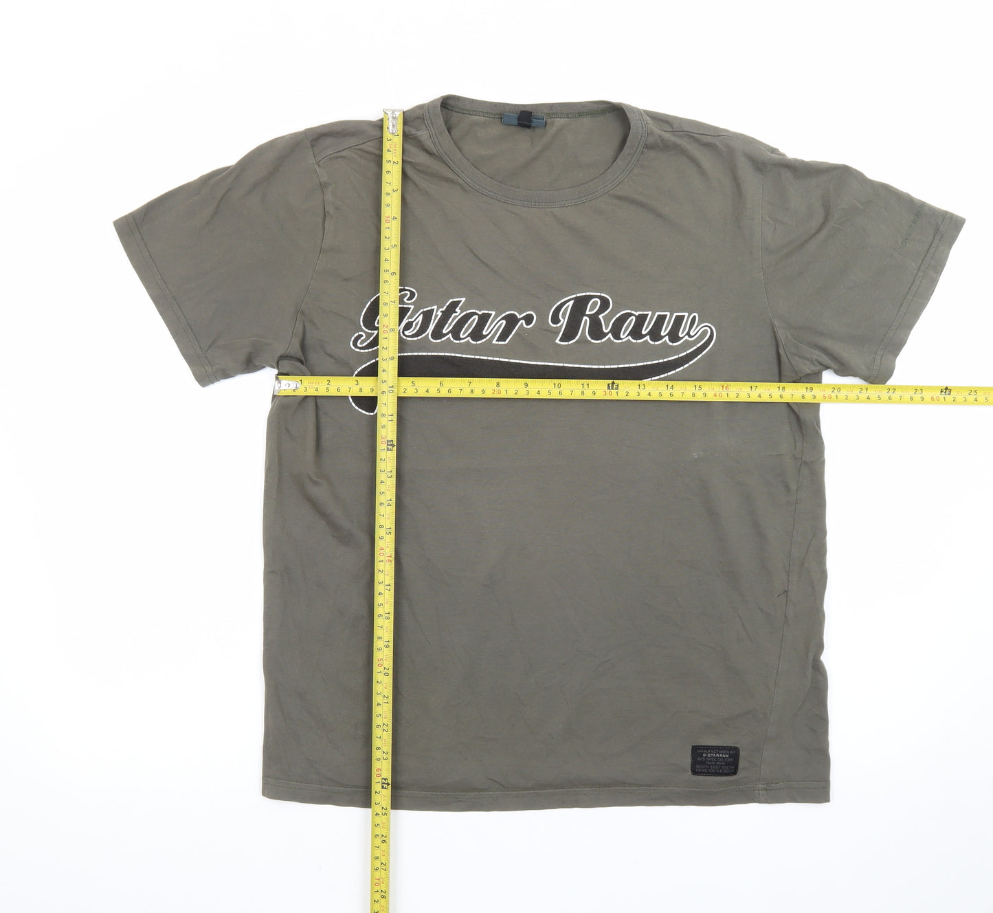 G-Star Men Green Graphic Print Crew Neck Short Sleeve T-Shirt L