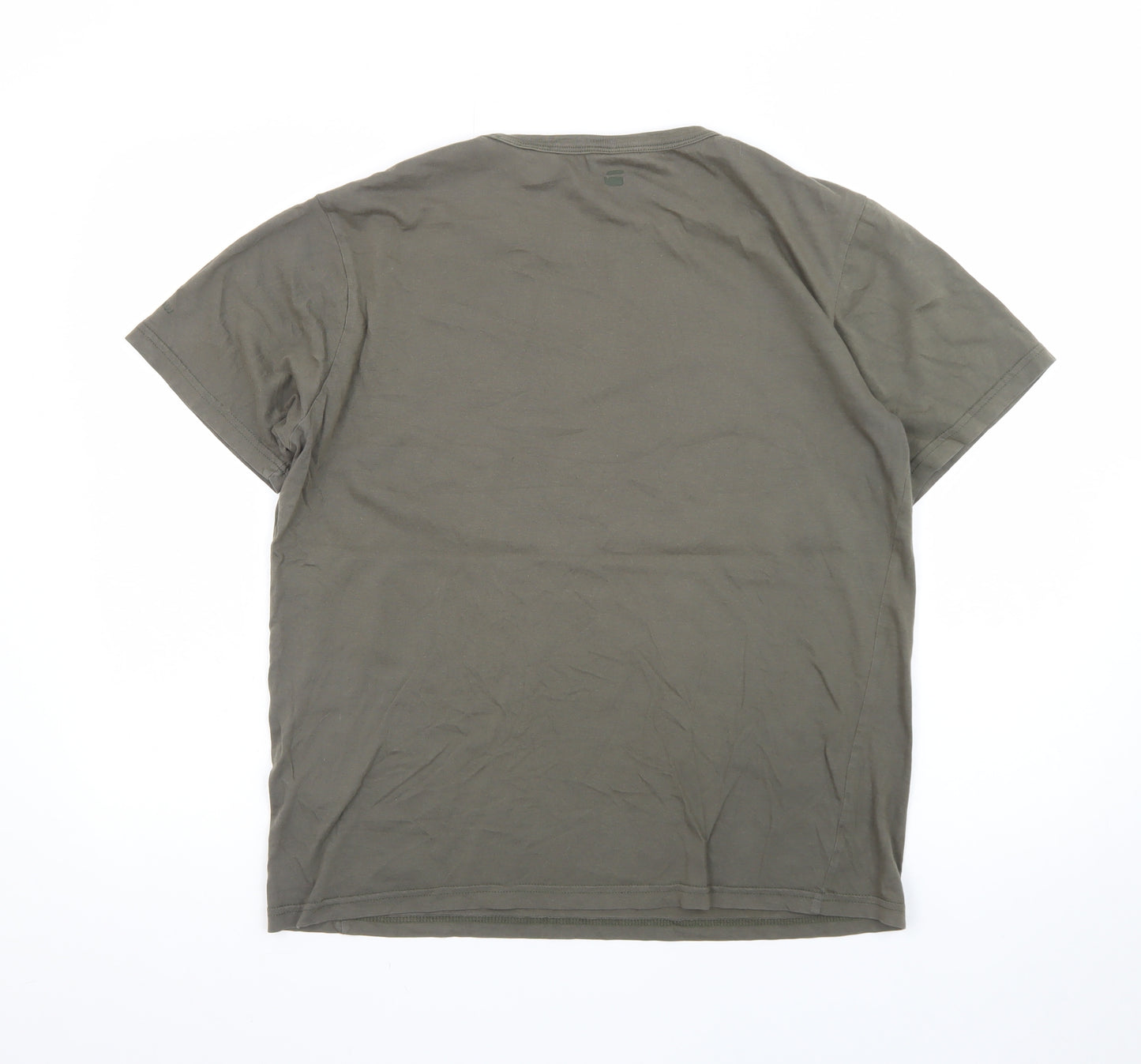 G-Star Men Green Graphic Print Crew Neck Short Sleeve T-Shirt L
