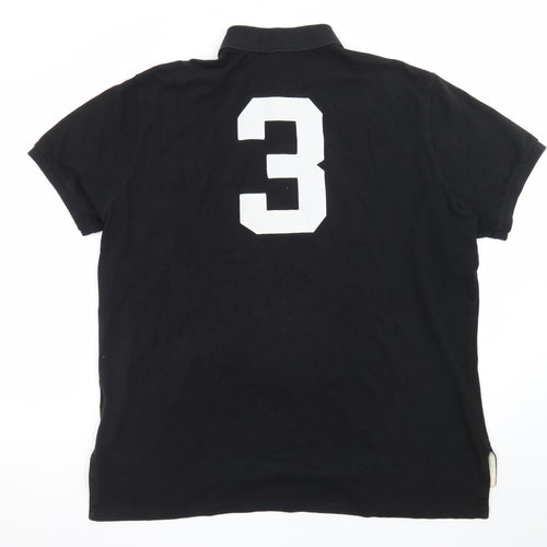 Ralph Lauren Men's Black XL Custom Fit Polo Shirt LXVII Design