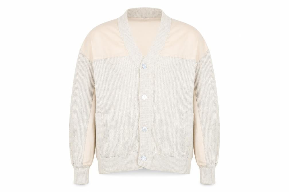 Schiatti & C Old England Napoli Men's Beige XL Linen Cotton Knit Cardigan