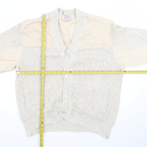 Schiatti & C Old England Napoli Men's Beige XL Linen Cotton Knit Cardigan