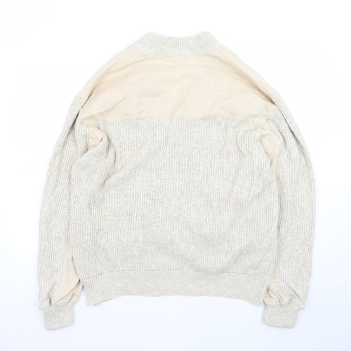 Schiatti & C Old England Napoli Men's Beige XL Linen Cotton Knit Cardigan
