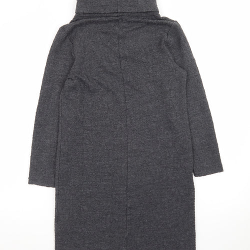 Warehouse Women’s Grey Knit Roll Neck Shift Dress Size 10