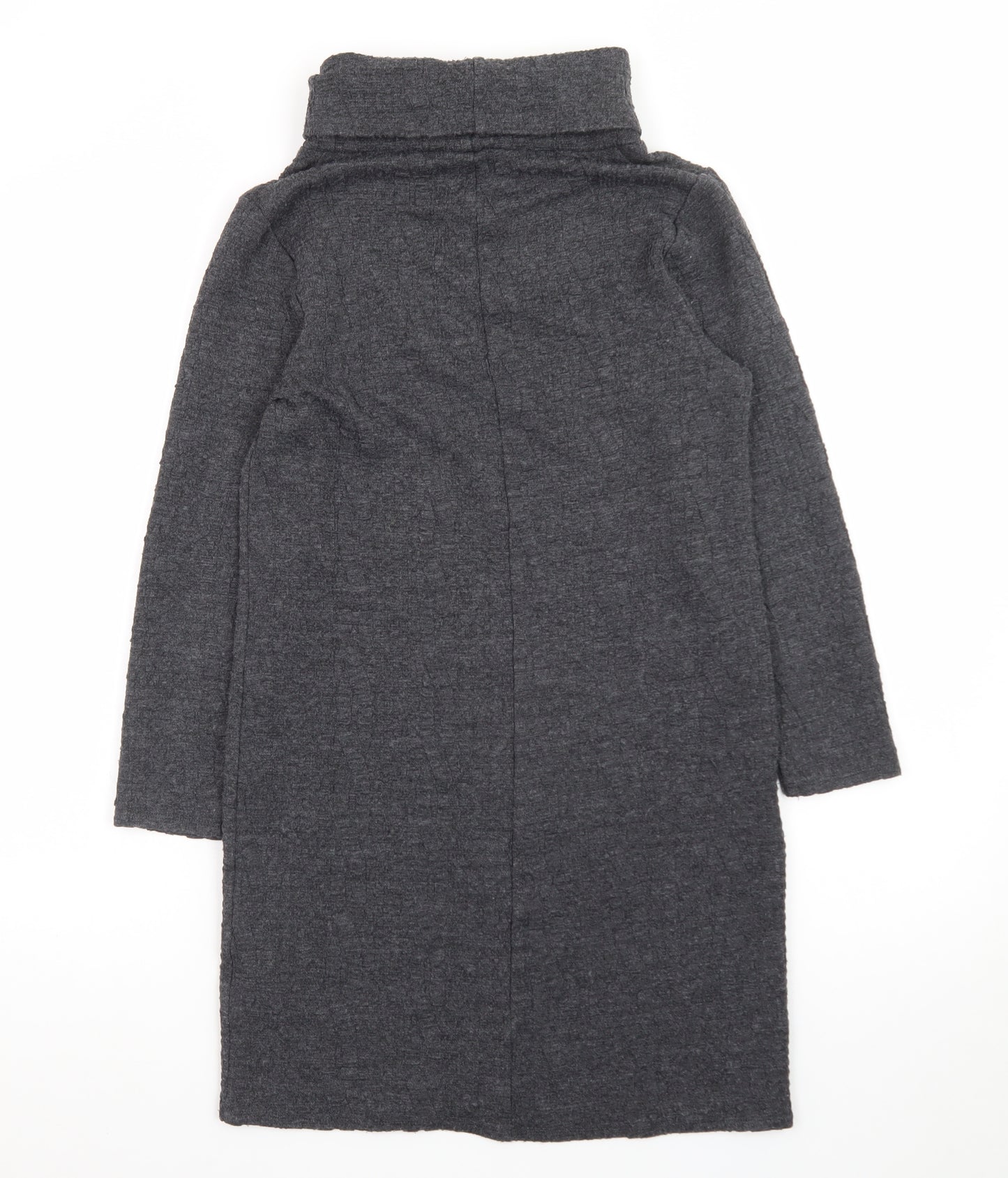 Warehouse Women’s Grey Knit Roll Neck Shift Dress Size 10