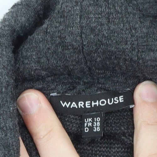 Warehouse Women’s Grey Knit Roll Neck Shift Dress Size 10