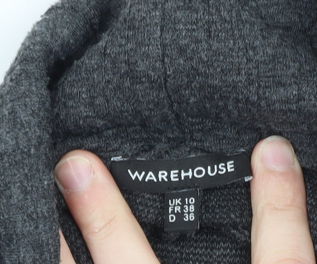 Warehouse Women’s Grey Knit Roll Neck Shift Dress Size 10