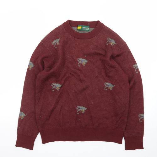 Golden Bear Men’s Red Wool Animal Knit Pullover Jumper L