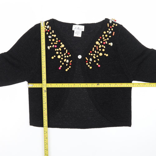 J. Marco Women's Black Beaded Knit Cardigan Size S