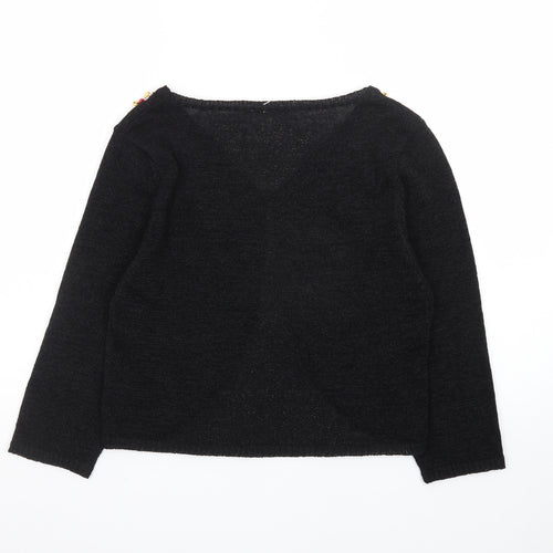 J. Marco Women's Black Beaded Knit Cardigan Size S