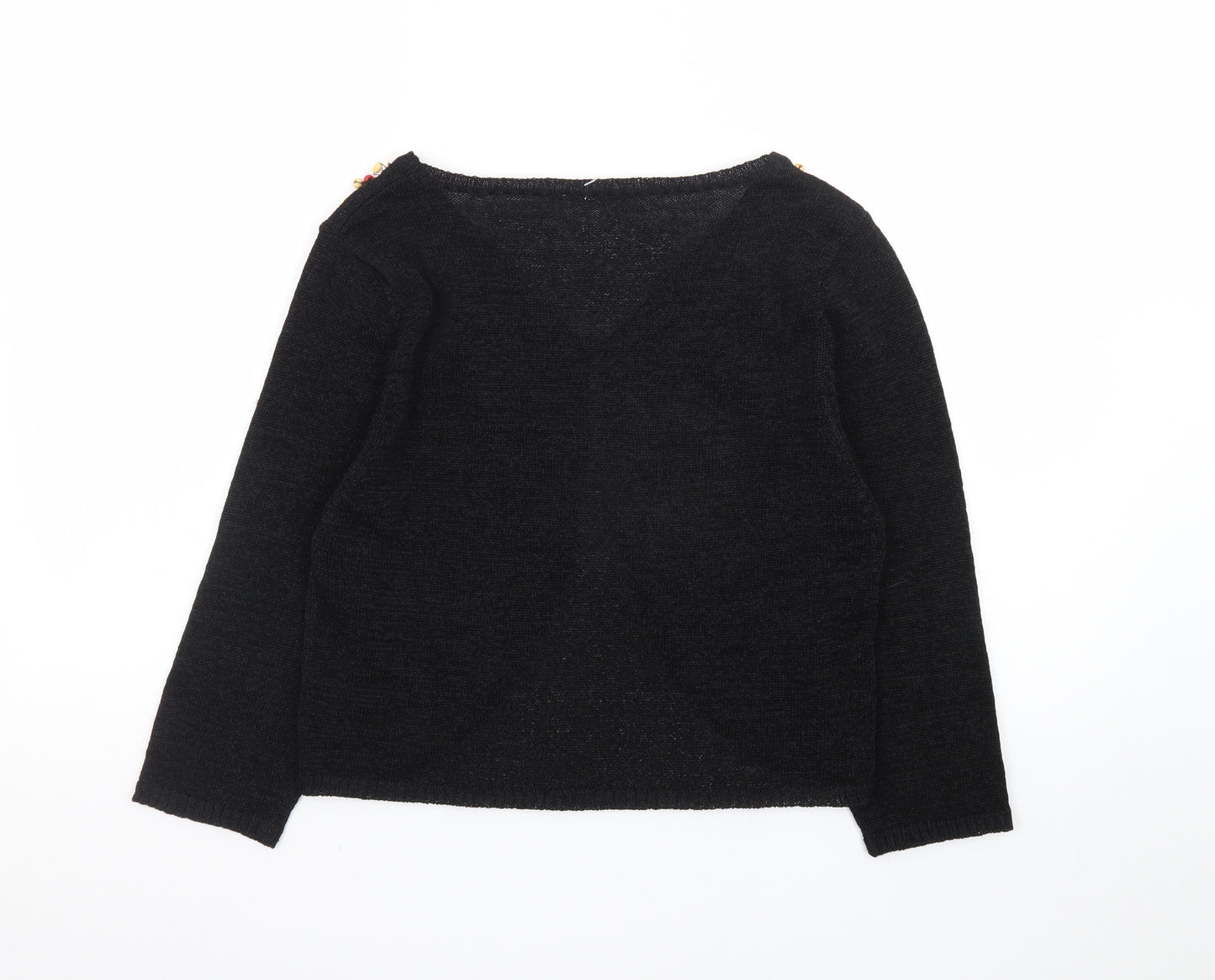 J. Marco Women's Black Beaded Knit Cardigan Size S