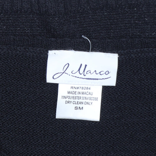 J. Marco Women's Black Beaded Knit Cardigan Size S