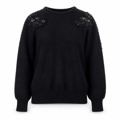 Marks and Spencer Women’s Black Beaded Knit Jumper Size 14/16