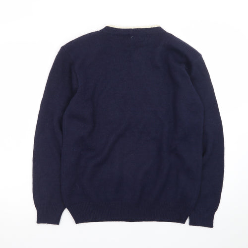 Alfred Dunner Women’s Navy Bow Pullover Jumper Size M Acrylic Knit