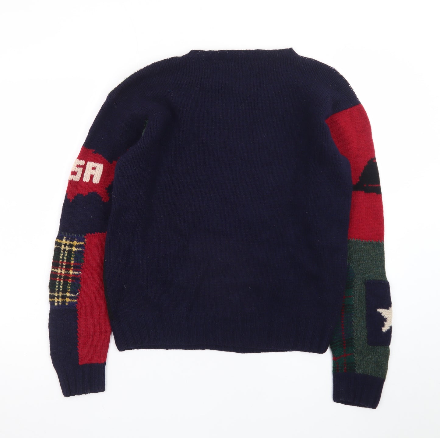Ralph Lauren Men's Multicoloured Wool Hand Knit Graphic Jumper S