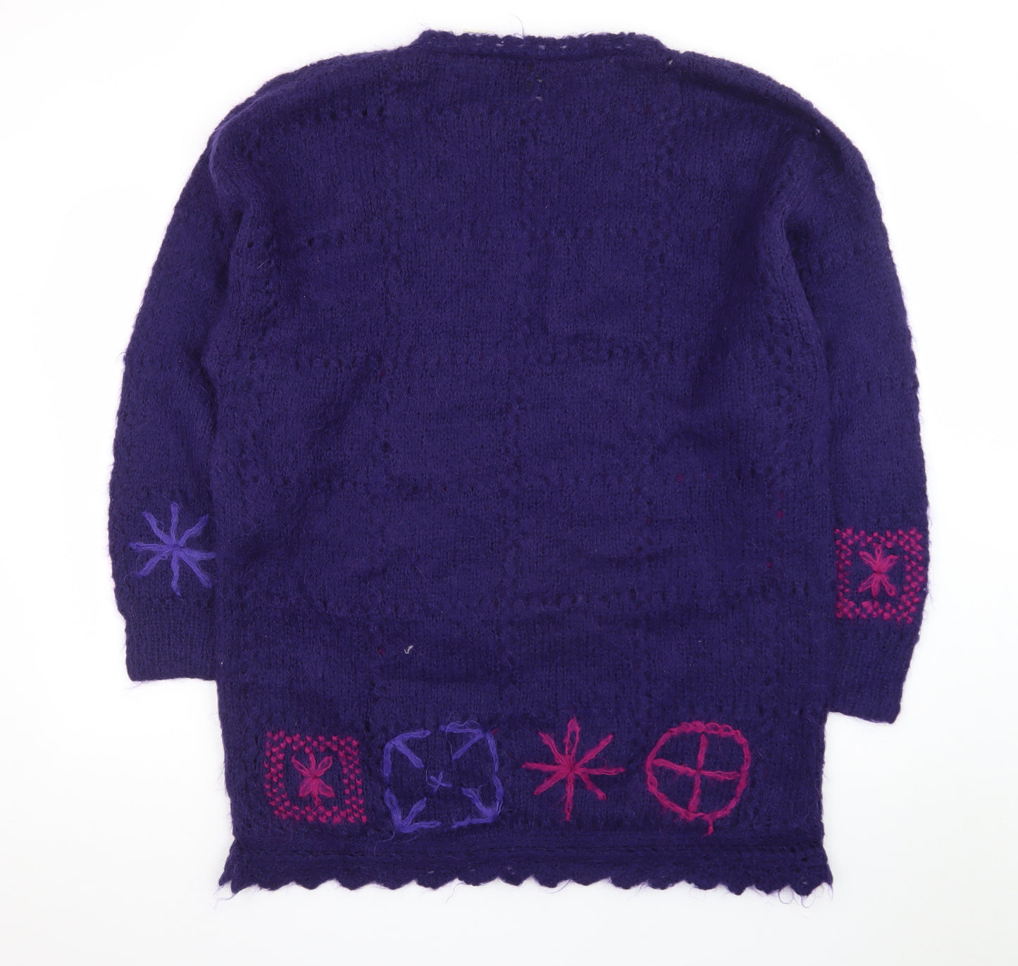 Cie Internationale Express Purple Mohair Blend Women's Large Handknit Jumper