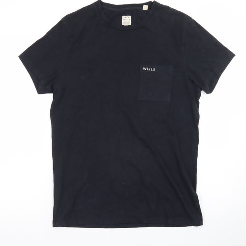 Jack Wills Men's Black Slim Fit Cotton Crew Neck T-Shirt M
