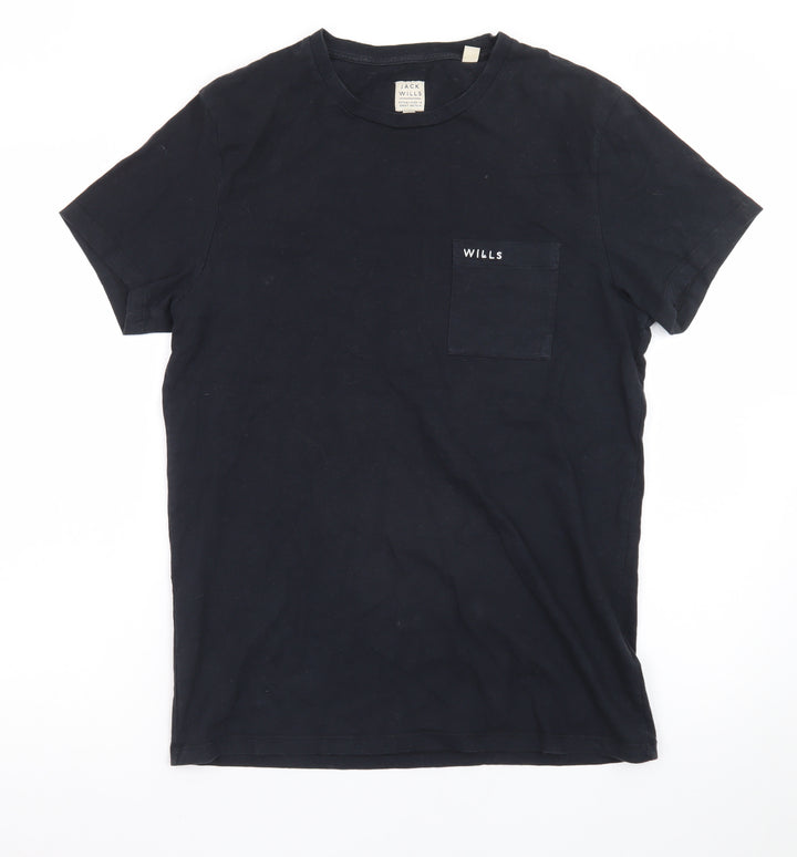 Jack Wills Men's Black Slim Fit Cotton Crew Neck T-Shirt M