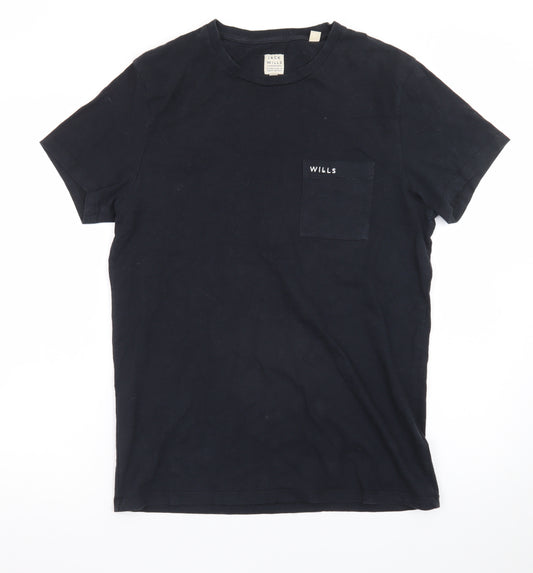 Jack Wills Men's Black Slim Fit Cotton Crew Neck T-Shirt M
