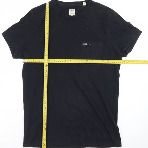Jack Wills Men's Black Slim Fit Cotton Crew Neck T-Shirt M