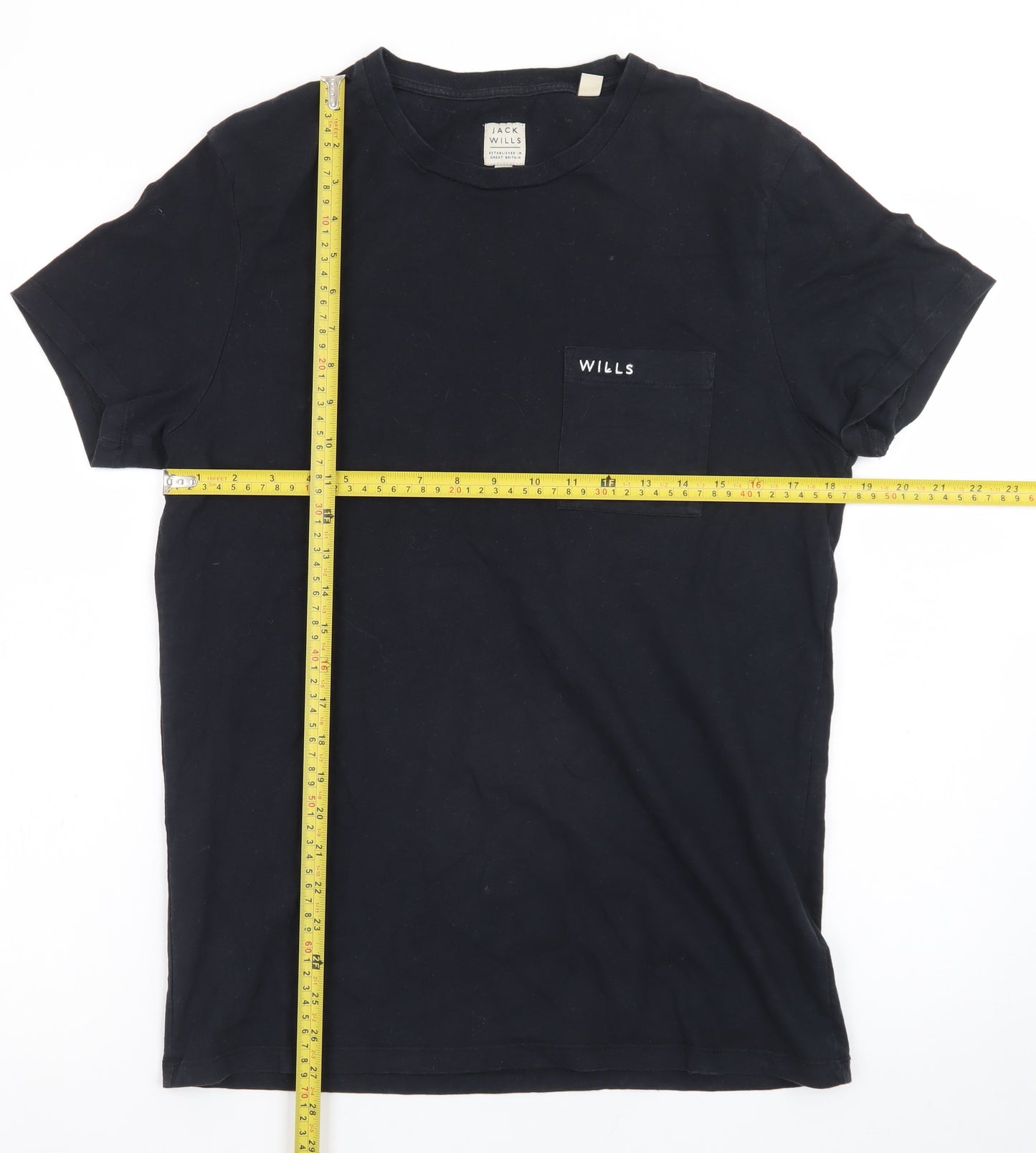 Jack Wills Men's Black Slim Fit Cotton Crew Neck T-Shirt M