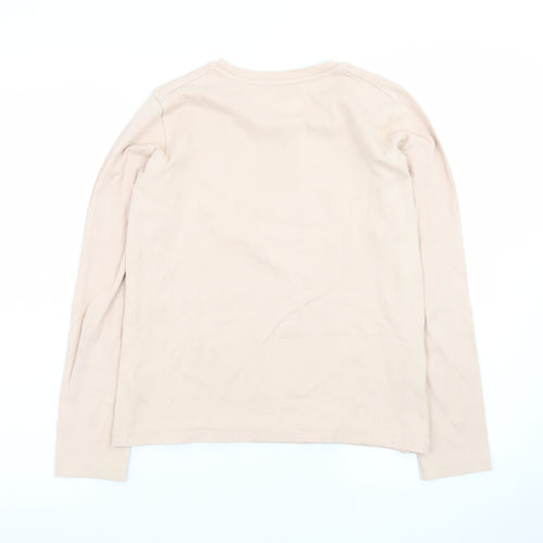 Uniqlo Women's Beige Long Sleeve Cotton Stretch T-Shirt Size S