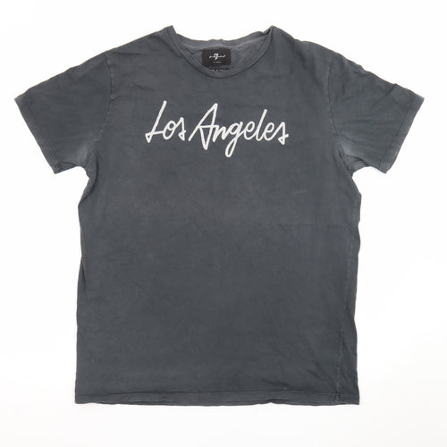 7 For All Mankind Men's Grey Los Angeles Cotton T-Shirt Size L