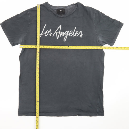 7 For All Mankind Men's Grey Los Angeles Cotton T-Shirt Size L