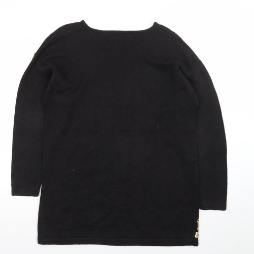 Trimmings Women's Black Sequin Embellished Knit Jumper Medium