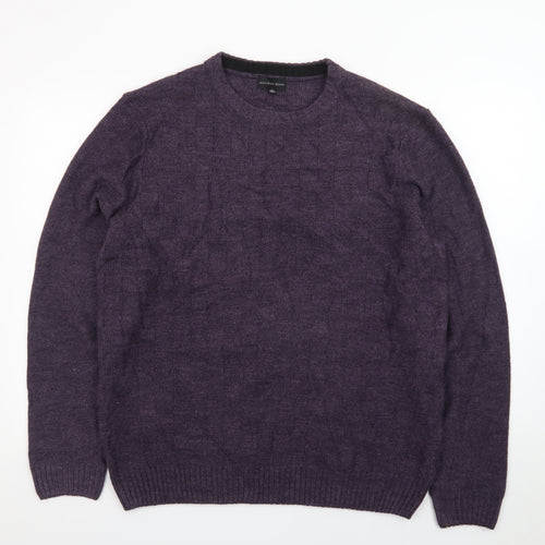 Geoffrey Beene Men's Purple Wool Crew Neck Pullover Jumper L