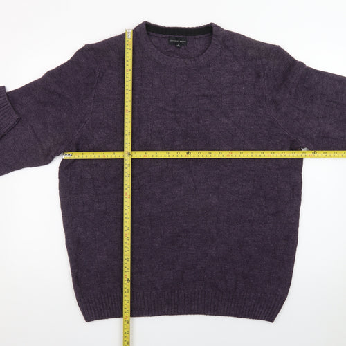 Geoffrey Beene Men's Purple Wool Crew Neck Pullover Jumper L