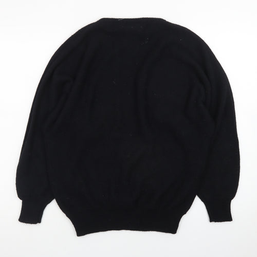 SRS International Women Black Gold Bow Pullover Jumper Size 12