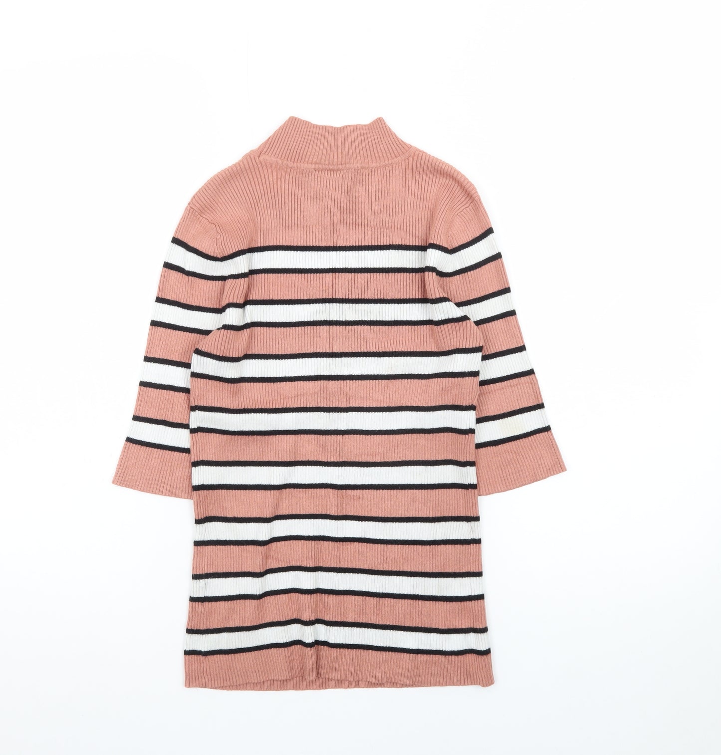 The Slope Women's Pink Striped Mock Neck Knit Top Size L