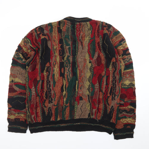 Protege Men’s Multicoloured 90s Retro Knit Chunky Pullover Jumper L