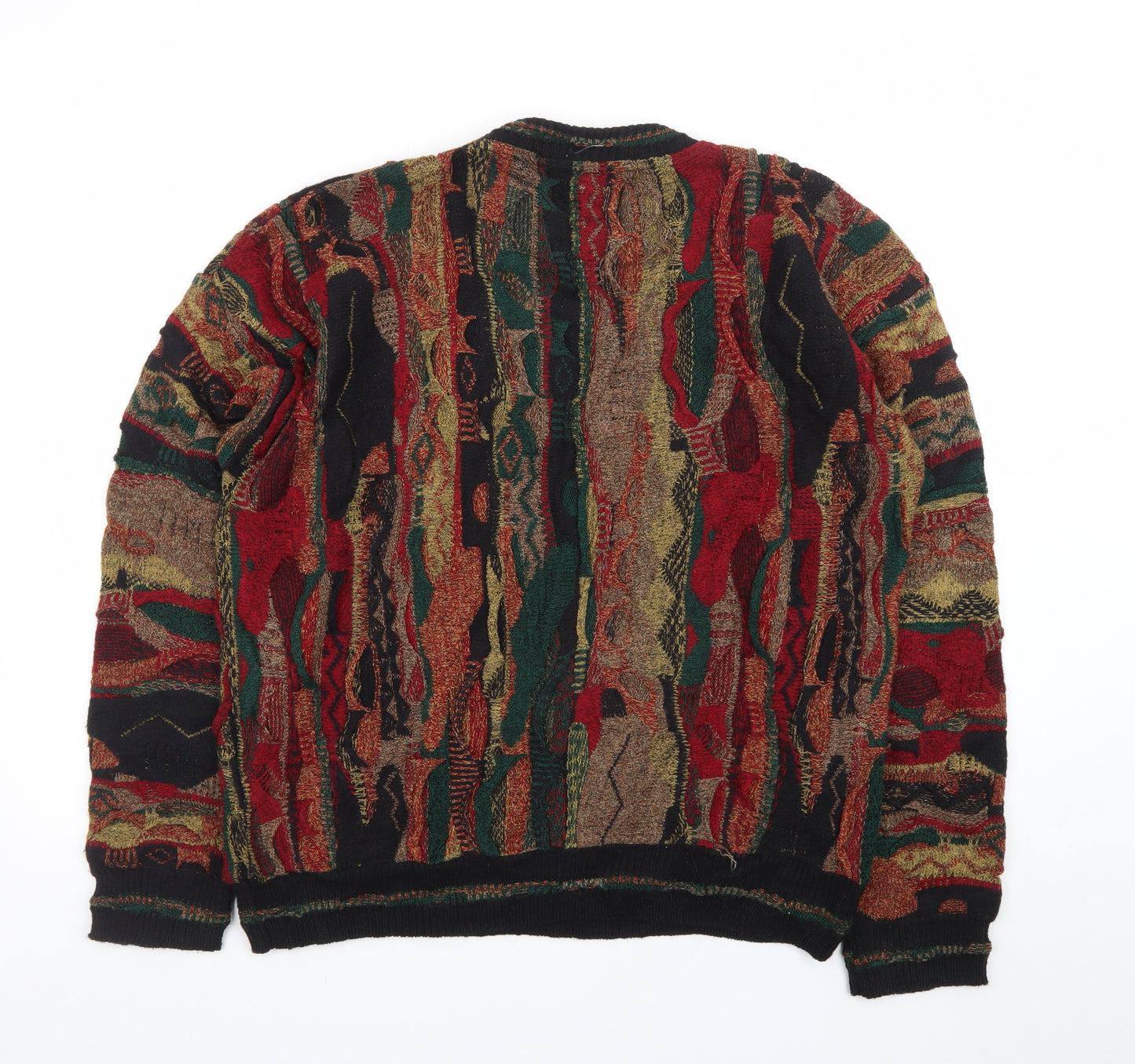 Protege Men’s Multicoloured 90s Retro Knit Chunky Pullover Jumper L
