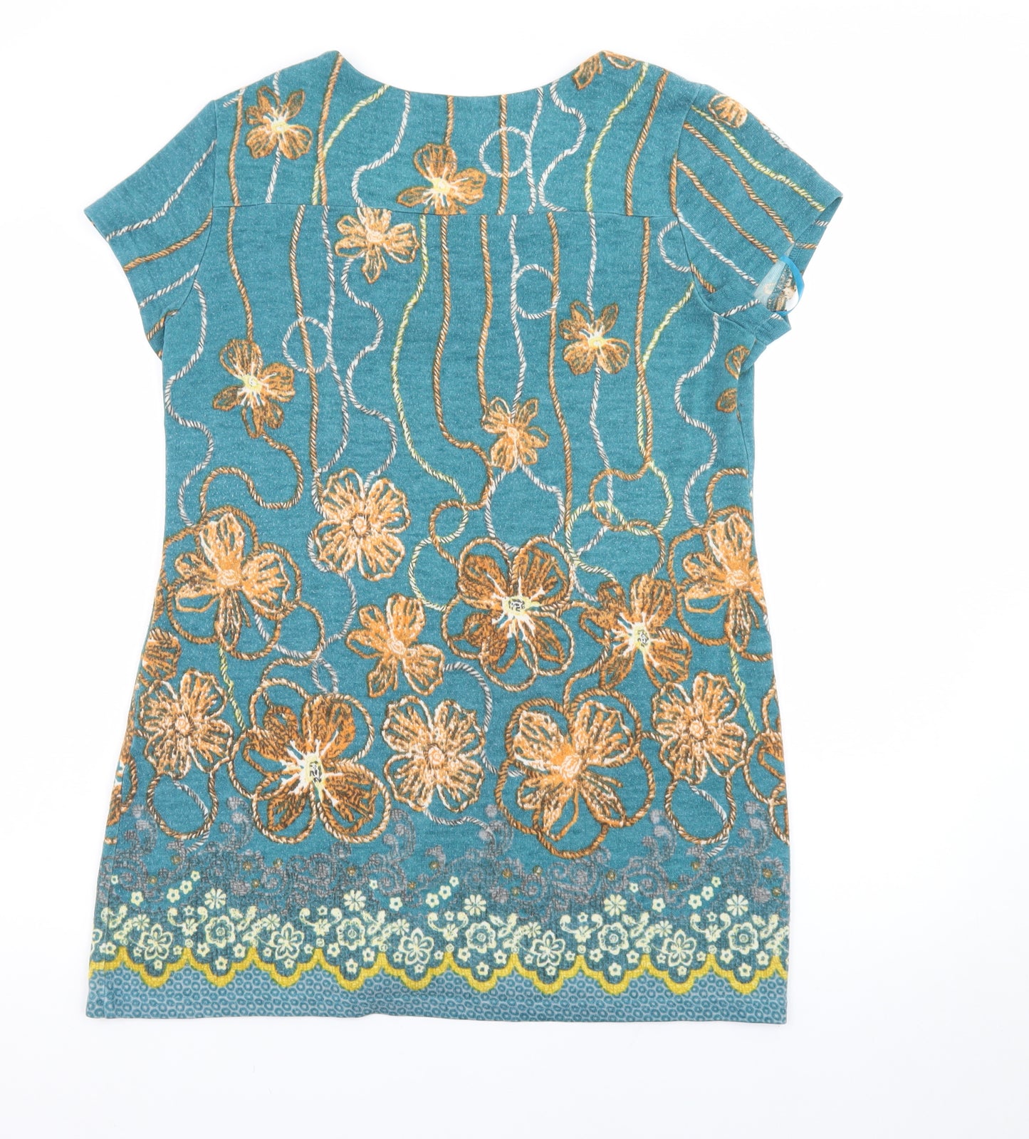 Joe Browns Womens Blue Floral Embroidered Shift Dress Size 14