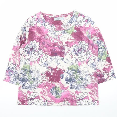 Honor Millburn Womens Multicoloured Floral Jersey Top Size L