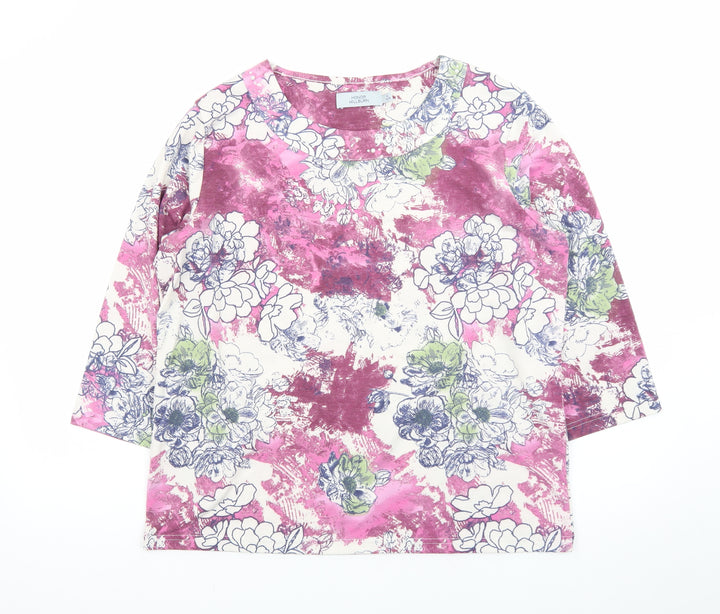 Honor Millburn Womens Multicoloured Floral Jersey Top Size L