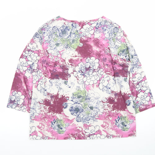 Honor Millburn Womens Multicoloured Floral Jersey Top Size L