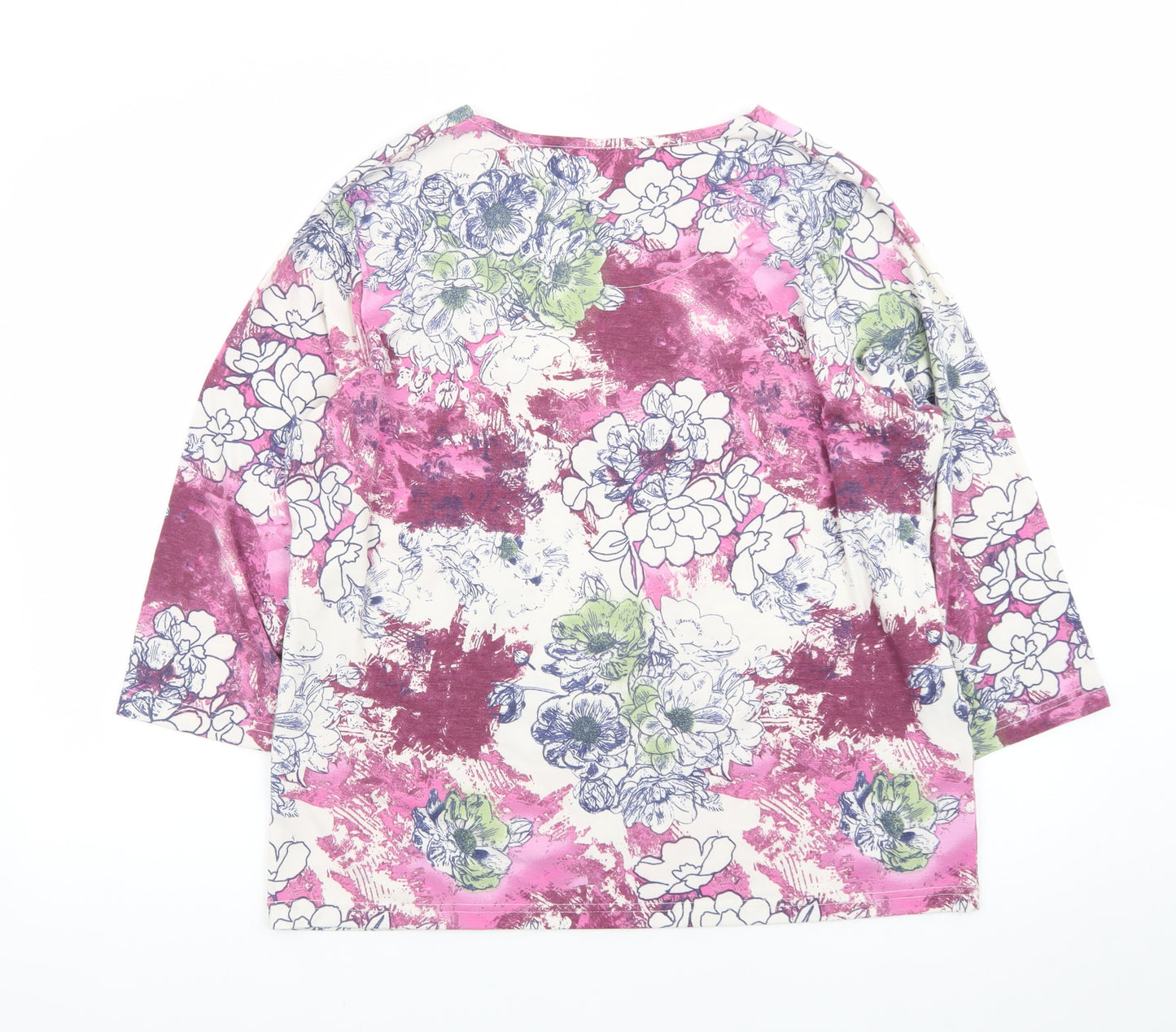Honor Millburn Womens Multicoloured Floral Jersey Top Size L