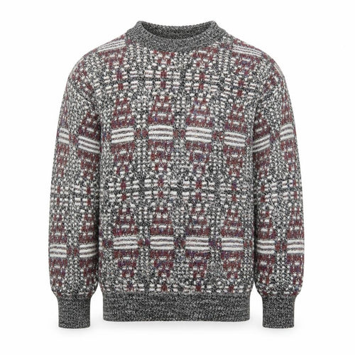 Cambio Italia Men's Grey Geometric Wool Acrylic Knit Jumper M
