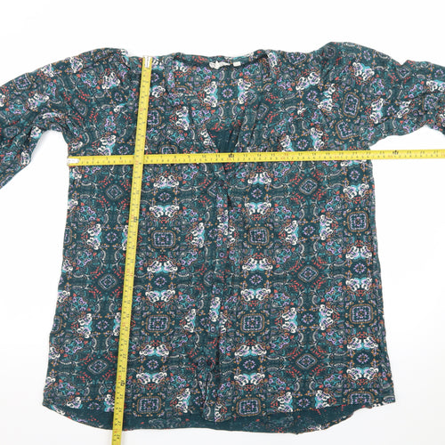 Fat Face Womens Blue Floral Bohemian Viscose Tunic Blouse UK 12